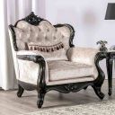 The appearance of Acapulco Chair In Black and Off White designed by Furniture of America in the traditional interior design. This off-white/black piece of furniture  was selected by 1StopBedrooms from Acapulco Collection to add a touch of cosiness and style into your home. Sku: FM65001ES-CH. Material: Fabric.