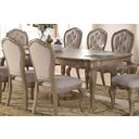 The appearance of Acme Chelmsford Dining Table in Antique Taupe designed by ACME in the transitional interior design. This gray piece of furniture  was selected by 1StopBedrooms from Chelmsford Collection to add a touch of cosiness and style into your home. Sku: 66050. Material: Wood. Table Top Shape: Rectangular. Size: 110".
