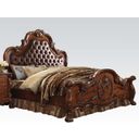 The appearance of Acme Dresden Queen Upholstered Bed in Cherry Oak designed by ACME in the transitional interior design. This cherry oak piece of furniture was selected by 1StopBedrooms from Dresden Collection to add a touch of cosiness and style into your home. Sku: 23140Q-HB;23141Q-FB;23142Q-R. Bed Type: Panel Bed. Bed Size: Queen. Material: Vinyl.
