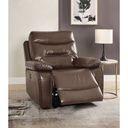 The appearance of Acme Aashi Power Motion Recliner In Brown Leather designed by ACME in the modern / contemporary interior design. This brown piece of furniture was selected by 1StopBedrooms from Aashi Collection to add a touch of cosiness and style into your home. Sku: 55423. Material: Wood.
