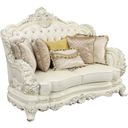 The appearance of Acme Adara Loveseat With 5 Pillows designed by ACME in the transitional interior design. This pearl white piece of furniture was selected by 1StopBedrooms from Adara Collection to add a touch of cosiness and style into your home. Sku: LV01225-1;LV01225-2. Material: Wood.