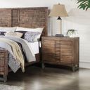 The appearance of Acme Andria 3-Drawer Nightstand in Reclaimed Oak designed by ACME in the transitional interior design. This brown piece of furniture was selected by 1StopBedrooms from Andria Collection to add a touch of cosiness and style into your home. Sku: 21293. Material: Wood.