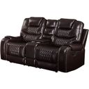 The appearance of Acme Braylon Motion Loveseat With Console In Brown Pu designed by ACME in the modern / contemporary interior design. This brown piece of furniture was selected by 1StopBedrooms from Braylon Collection to add a touch of cosiness and style into your home. Sku: 55416. Material: Wood.