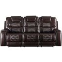 The appearance of Acme Braylon Motion Sofa In Brown Pu designed by ACME in the modern / contemporary interior design. This brown piece of furniture was selected by 1StopBedrooms from Braylon Collection to add a touch of cosiness and style into your home. Sku: 55415. Material: Wood.