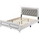 Acme Casilda Queen Bed With Led In Gray Pu And White Finish