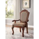 The appearance of Acme Chateau De Ville Arm Chair Set Of 2 In Fabric And Cherry designed by ACME in the transitional interior design. This cherry piece of furniture was selected by 1StopBedrooms from Chateau De Ville Collection to add a touch of cosiness and style into your home. Sku: 04078A. Material: Wood.