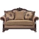 The appearance of Acme Chateau De Ville Loveseat With 3 Pillows designed by ACME in the transitional interior design. This brown piece of furniture was selected by 1StopBedrooms from Chateau De Ville Collection to add a touch of cosiness and style into your home. Sku: 58266. Material: Wood.