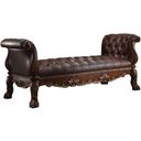 The appearance of Acme Dresden Button Tufted Bench in Cherry Oak 96486 designed by ACME in the transitional interior design. This brown piece of furniture was selected by 1StopBedrooms from Dresden Collection to add a touch of cosiness and style into your home. Sku: 96486. Material: Vinyl.