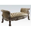 Acme Dresden Button Tufted Bench in Golden Patina