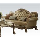 The appearance of Acme Dresden Sofa in Gold Patina designed by ACME in the transitional interior design. This gold piece of furniture was selected by 1StopBedrooms from Dresden Collection to add a touch of cosiness and style into your home. Sku: 53160. Material: Vinyl.