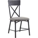 The appearance of Acme Edina Side Chair Set Of 2 In Oak and Sandy Black Finish designed by ACME in the industrial interior design. This oak piece of furniture  was selected by 1StopBedrooms from Edina Collection to add a touch of cosiness and style into your home. Sku: DN01058. Material: Metal.