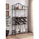 The appearance of Acme Edina Wine Shelf In Oak and Sandy Black Finish designed by ACME in the industrial interior design. This oak piece of furniture  was selected by 1StopBedrooms from Edina Collection to add a touch of cosiness and style into your home. Sku: DN01060. Material: Wood.