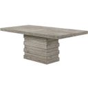 The appearance of Acme Faustine Dining Table In Salvaged Light Oak Finish designed by ACME in the transitional interior design. This light oak piece of furniture was selected by 1StopBedrooms from Faustine Collection to add a touch of cosiness and style into your home. Sku: 77185T;77186ST. Material: Wood. Table Top Shape: Rectangular. Size: 84".