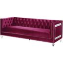 The appearance of Acme Heibero Sofa With 2 Pillows LV01400 designed by ACME in the modern / contemporary interior design. This burgundy velvet piece of furniture was selected by 1StopBedrooms from Heibero Collection to add a touch of cosiness and style into your home. Sku: LV01400. Material: Wood.