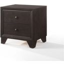 The appearance of Madison 2-Drawer Nightstand in Espresso designed by ACME in the transitional interior design. This brown piece of furniture was selected by 1StopBedrooms from Madison Collection to add a touch of cosiness and style into your home. Sku: 19573. Material: Wood.