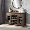 The appearance of Acme Raphaela Server With Cup Holder And Wine Rack In Weathered Cherry Finish designed by ACME in the transitional interior design. This weathered cherry piece of furniture  was selected by 1StopBedrooms from Raphaela Collection to add a touch of cosiness and style into your home. Sku: DN00983. Material: Wood.