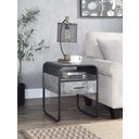 The appearance of Raziela 1 Drawer End Table In Gray designed by ACME in the industrial interior design. This gray piece of furniture  was selected by 1StopBedrooms from Raziela Collection to add a touch of cosiness and style into your home. Sku: LV01147. Material: Wood.
