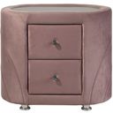 The appearance of Acme Salonia Nightstand In Pink Velvet designed by ACME in the modern / contemporary interior design. This pink velvet piece of furniture  was selected by 1StopBedrooms from Salonia Collection to add a touch of cosiness and style into your home. Sku: BD01184. Material: Wood.