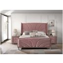 The appearance of Acme Salonia Queen Bed In Pink Velvet designed by ACME in the modern / contemporary interior design. This pink velvet piece of furniture  was selected by 1StopBedrooms from Salonia Collection to add a touch of cosiness and style into your home. Sku: BD01183Q1;BD01183Q2;BD01183Q3;BD01183Q4. Bed Type: Platform Bed. Material: Wood. Bed Size: Queen.
