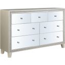 Acme Sliverfluff Dresser In Mirrored And Champagne Finish