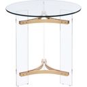 The appearance of Acme Sosi End Table designed by ACME in the modern / contemporary interior design. This gold piece of furniture  was selected by 1StopBedrooms from Sosi Collection to add a touch of cosiness and style into your home. Sku: LV01084. Material: Metal.