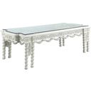 The appearance of Acme Vanaheim Dining Table In Antique White Finish designed by ACME in the transitional interior design. This antique white piece of furniture was selected by 1StopBedrooms from Vanaheim Collection to add a touch of cosiness and style into your home. Sku: DN00678-1;DN00678-2. Material: Wood. Table Top Shape: Rectangular. Size: 48" x 108".