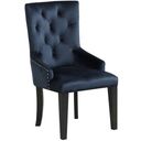 The appearance of Varian II Side Chair In Black Velvet And Black Finish designed by ACME in the glam interior design. This black piece of furniture was selected by 1StopBedrooms from Varian Ii Collection to add a touch of cosiness and style into your home. Sku: DN00592. Material: Wood.