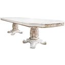 The appearance of Vendom 136 Inch Dining Table With Double Pedestal In Antique Pearl Finish designed by ACME in the transitional interior design. This antique pearl piece of furniture was selected by 1StopBedrooms from Vendome Collection to add a touch of cosiness and style into your home. Sku: DN01346-1;DN01346-2;DN01346-3. Material: Wood. Table Top Shape: Rectangular. Size: 48" x 136".