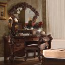 The appearance of Acme Vendome Landscape Mirror with Intricate Details in Cherry designed by ACME in the rustic / southwestern interior design. This cherry piece of furniture was selected by 1StopBedrooms from Vendome Collection to add a touch of cosiness and style into your home. Sku: 22004. Material: Glass.