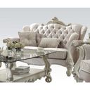The appearance of Acme Versailles Loveseat in Ivory Velvet and Bone White designed by ACME in the rustic / southwestern interior design. This white piece of furniture was selected by 1StopBedrooms from Versailles Collection to add a touch of cosiness and style into your home. Sku: 52106. Material: Fabric. Key Features: Tufted.