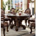 The appearance of Acme Versailles Round Dining Table With Single Pedestal In Cherry Finish designed by ACME in the transitional interior design. This cherry piece of furniture was selected by 1StopBedrooms from Versailles Collection to add a touch of cosiness and style into your home. Sku: DN01391-1;DN01391-2. Table Top Shape: Round. Material: Wood. Size: 60".