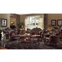 The appearance of Versailles Sofa With 7 Pillows In Brown Cherry designed by ACME in the traditional interior design. This brown cherry piece of furniture was selected by 1StopBedrooms from Versailles Collection to add a touch of cosiness and style into your home. Sku: 52120. Material: Wood.