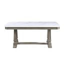 The appearance of Acme Zumala Dining Table In Marble And Weathered Oak Finish designed by ACME in the transitional interior design. This weathered oak piece of furniture was selected by 1StopBedrooms from Zumala Collection to add a touch of cosiness and style into your home. Sku: 73260. Material: Wood. Table Top Shape: Rectangular. Size: 71".