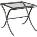 The appearance of Milan End Table In Hammered Steel designed by Kincaid in the transitional interior design. This hammered steel piece of furniture  was selected by 1StopBedrooms from Milan Collection to add a touch of cosiness and style into your home. Sku: 112-915. Material: Metal.