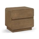 Adagio Solid Wood and Oak Veneer Nightstand In Brown