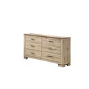 The appearance of Adamelia 6 Drawer Dresser in Light Oak designed by Best Quality Furniture in the country / farmhouse interior design. This light oak piece of furniture was selected by 1StopBedrooms from Adamelia Collection to add a touch of cosiness and style into your home. Sku: B831-DR. Material: MDF.