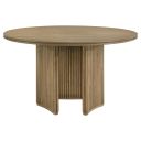 The appearance of Adina 53-Inch Round Wood Dining Table In Distressed Light Brown designed by Coaster in the modern / contemporary interior design. This distressed light brown piece of furniture was selected by 1StopBedrooms from Adina Collection to add a touch of cosiness and style into your home. Sku: 193610B1;193610B2. Table Top Shape: Round. Material: Rubberwood. Size: 53".