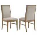 The appearance of Adina Upholstered Dining Side Chair Set of 2 In Barley and Distressed Light Brown designed by Coaster in the modern / contemporary interior design. This barley/distressed light brown piece of furniture was selected by 1StopBedrooms from Adina Collection to add a touch of cosiness and style into your home. Sku: 193612. Material: Polyester.