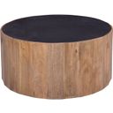 Adrienne Round Cocktail Table In Dark Brown and Natural
