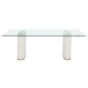 Aemond 86.5 Inch Aemond Dining Table In White and Clear