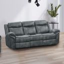 The appearance of Agata Manual Sofa In Dark Gray designed by Furniture of America in the transitional interior design. This dark gray piece of furniture was selected by 1StopBedrooms from Agata Collection to add a touch of cosiness and style into your home. Sku: NX6001DG-SF. Material: Leather.
