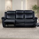 The appearance of Agata Sofa In Black designed by Furniture of America in the transitional interior design. This black piece of furniture was selected by 1StopBedrooms from Agata Collection to add a touch of cosiness and style into your home. Sku: NX6001BK-SF. Material: Leather.