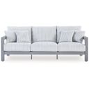 The appearance of Agoda Pearl Outdoor Sofa with Cushion In Gray designed by Signature Design by Ashley in the modern / contemporary interior design. This gray piece of furniture was selected by 1StopBedrooms from Agoda Pearl Collection to add a touch of cosiness and style into your home. Sku: NCP695-838. Material: Fabric.