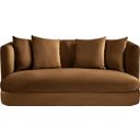 Alder Velvet Loveseat In Saddle