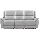 The appearance of Alexandria Leather Power Reclining Sofa In Gray designed by Steve Silver in the transitional interior design. This gray piece of furniture was selected by 1StopBedrooms from Alexandria Collection to add a touch of cosiness and style into your home. Sku: ALX70629LRT;ALX70629RRT;ALX70629ACT. Material: MDF.