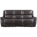 The appearance of Alexandria Power Leather Reclining Sofa In Gray designed by Steve Silver in the transitional interior design. This gray piece of furniture was selected by 1StopBedrooms from Alexandria Collection to add a touch of cosiness and style into your home. Sku: ALX70629LRG;ALX70629RRG;ALX70629ACG. Material: MDF.