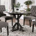 The appearance of Alfred Round Table In Antique Black and Ivory designed by Furniture of America in the rustic / southwestern interior design. This antique black and ivory piece of furniture was selected by 1StopBedrooms from Alfred Collection to add a touch of cosiness and style into your home. Sku: CM3735RT. Table Top Shape: Round. Material: Wood. Size: 48".