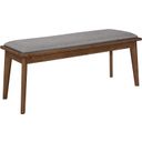 The appearance of Alfredo Upholstered Dining Bench Grey and Natural Walnut designed by Coaster in the transitional interior design. This natural walnut piece of furniture was selected by 1StopBedrooms from Alfredo Collection to add a touch of cosiness and style into your home. Sku: 108083. Material: Wood.