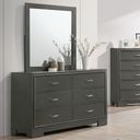 The appearance of Alison Dresser In Dark Walnut designed by Furniture of America in the modern / contemporary interior design. This dark walnut piece of furniture was selected by 1StopBedrooms from Alison Collection to add a touch of cosiness and style into your home. Sku: CM7416GY-D. Material: Wood.