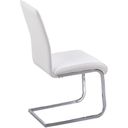 Alison Faux Leather Chrome Dining Side Chair Set of 2 In White